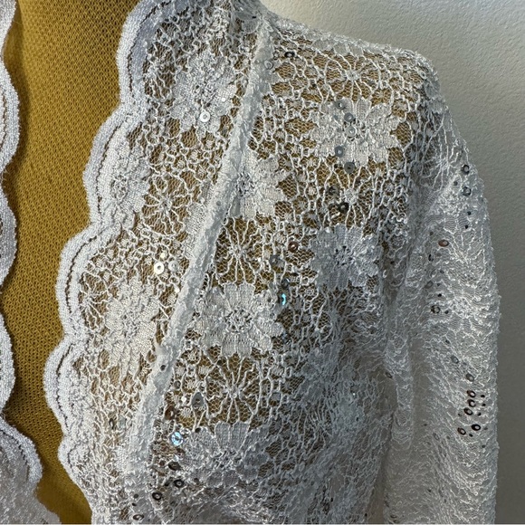 R&M Richards Women's Open Front Lace Bolero - Picture 4 of 9